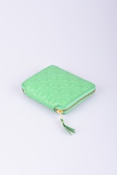 COMME DES GARCONS embossed green leather wallet