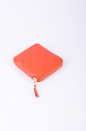 COMME DES GARCONS red embossed leather wallet