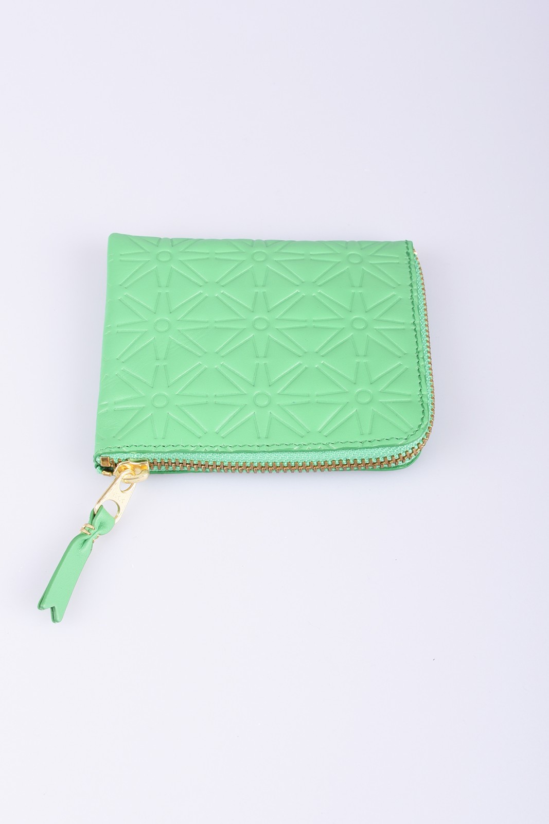 COMME DES GARCONS green embossed leather wallet