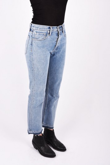 HELMUT LANG blue mid rise straight leg jeans