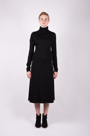 HELMUT LANG high neck stud embellished dress