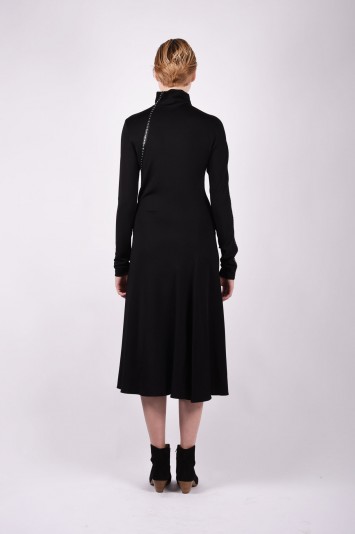 HELMUT LANG high neck stud embellished dress